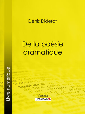 cover image of De la poésie dramatique
